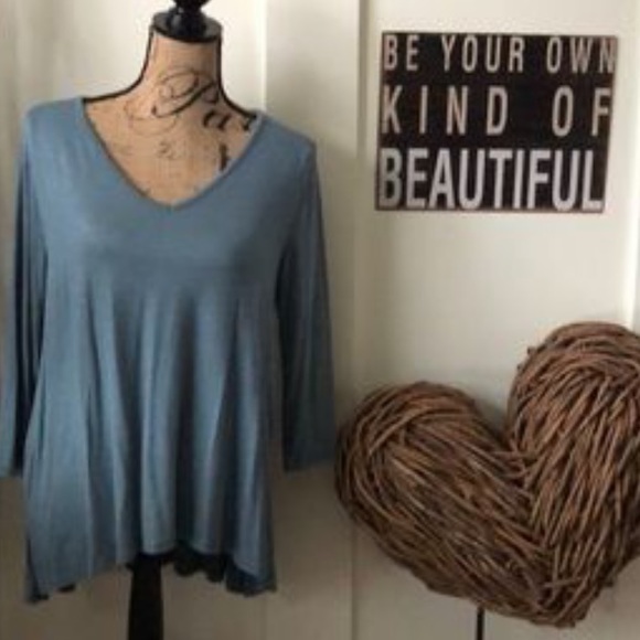 botanique Tops - Blue high low top